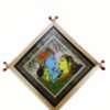 Lord Radha Krishna .  Size: 25cm*25cm : The Ancient Vedic Art of Transcending knowledge "Tala-Pata-Chitra" | Justkalinga.com.