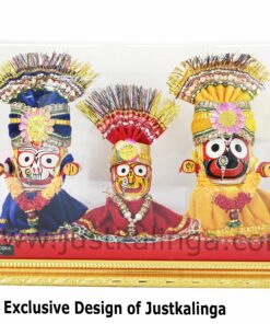 Lord Jagannath Mahaprabhu  Glass Framed " Neem Wooden Murti" SETS  25 cm | Justkalinga.com.