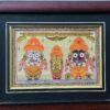 Lord Jagannath Mahaprabhu,Devi Subhadrea, Anant Balabhadra  Size: 18cm*12cm : The Ancient Vedic Art of Transcending knowledge "Tala-Pata-Chitra" | Justkalinga.com.