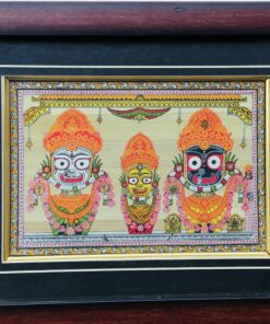 Lord Jagannath Mahaprabhu,Devi Subhadrea, Anant Balabhadra  Size: 18cm*12cm : The Ancient Vedic Art of Transcending knowledge "Tala-Pata-Chitra" | Justkalinga.com.