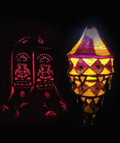 PLAM LEAF LORD JAGANNATH MAHAORABHU LAMP SHADES (THE DIVINE LIGHT)- RED | Justkalinga.com.