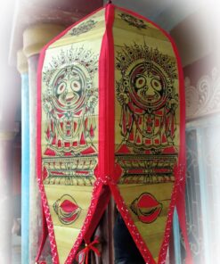 PLAM LEAF LORD JAGANNATH MAHAORABHU LAMP SHADES (THE DIVINE LIGHT)- RED | Justkalinga.com.