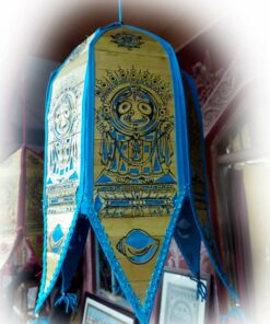 PLAM LEAF LORD JAGANNATH MAHAORABHU LAMP SHADES (THE DIVINE LIGHT)- BLUE | Justkalinga.com.