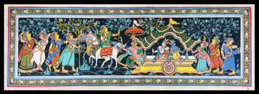 SILKY TASAR PAINTING(MATHURA VIJYA) | Justkalinga.com.