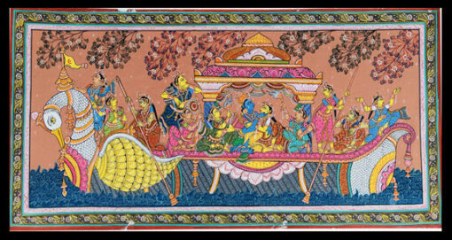 LORD KRISHNA NABAKELLI (PATTACHITRA:  HAND MADE  CLOTH PAINTING ) | Justkalinga.com.