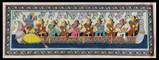 SILKY TASAR PAINTING(NOUKA BIHAR) | Justkalinga.com.