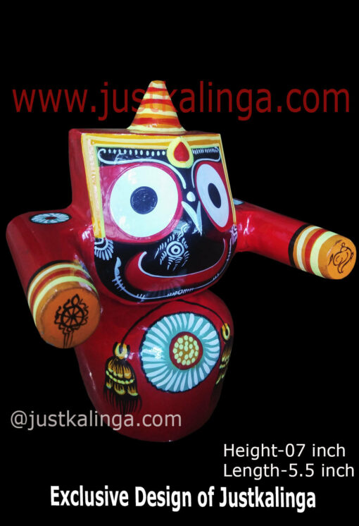 LORD JAGANNATAH UGRAM RUPAM MAHAPRABHU (RED) 07 INCH | Justkalinga.com.