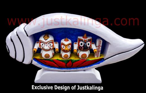 SHRI JAGANNATH DHYAN MANTRA NEEM WOODEN " Neem Wooden Murti"  25 CM | Justkalinga.com.