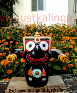 Shri Jagannath Mahaprabhu Pratitopaban ( BLACK ) "Pure Neem Wooden Deity" 08 inch | Justkalinga.com.